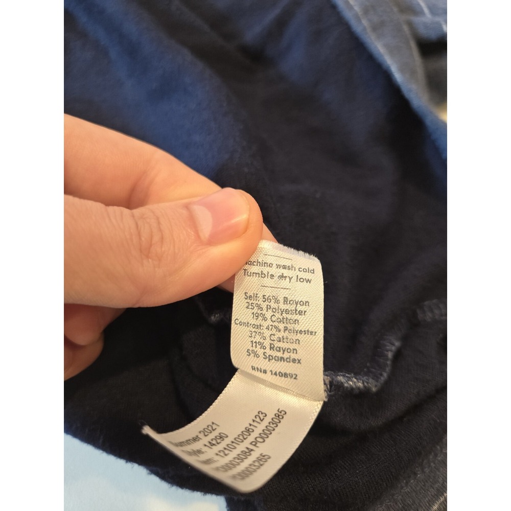 Marine Layer Navy Blue Striped Hooded Long Sleeve Shirt - Picture 9 of 16
